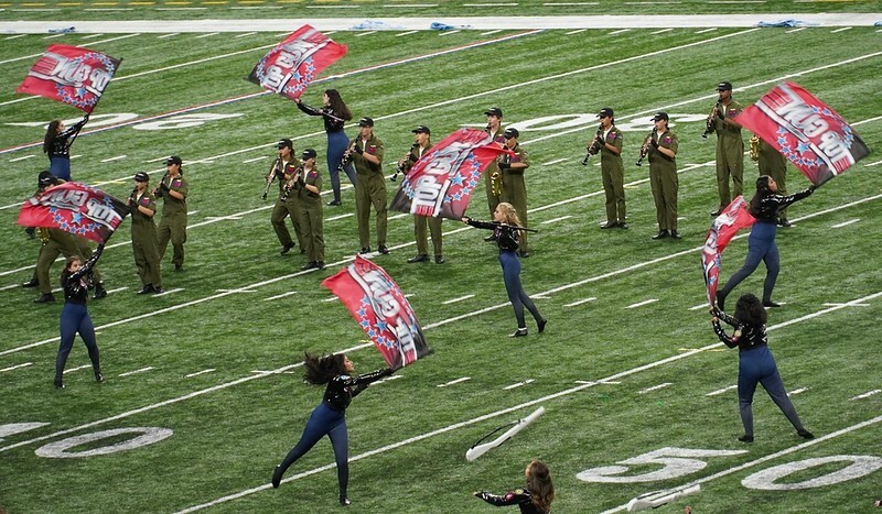 color guard top gun performance with flags